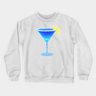 blue martini cocktail Crewneck Sweatshirt